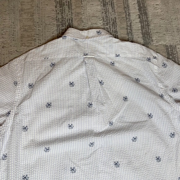 Ralph Lauren Mens XL Classic Fit Seersucker Stripe Embroidered Dog Sailing Shirt - Picture 5 of 9
